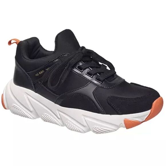 NIB French Connection Black Riley Chunky Sporty Lace-up Sneakers Size 8 - Picture 2 of 8